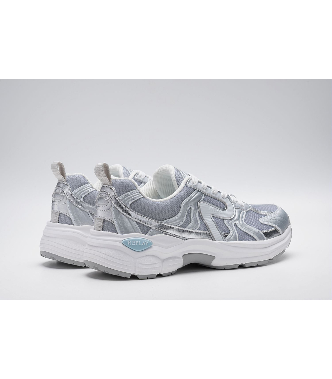 ハイテク＆レトロデザインスニーカー 詳細画像 シルバー 2